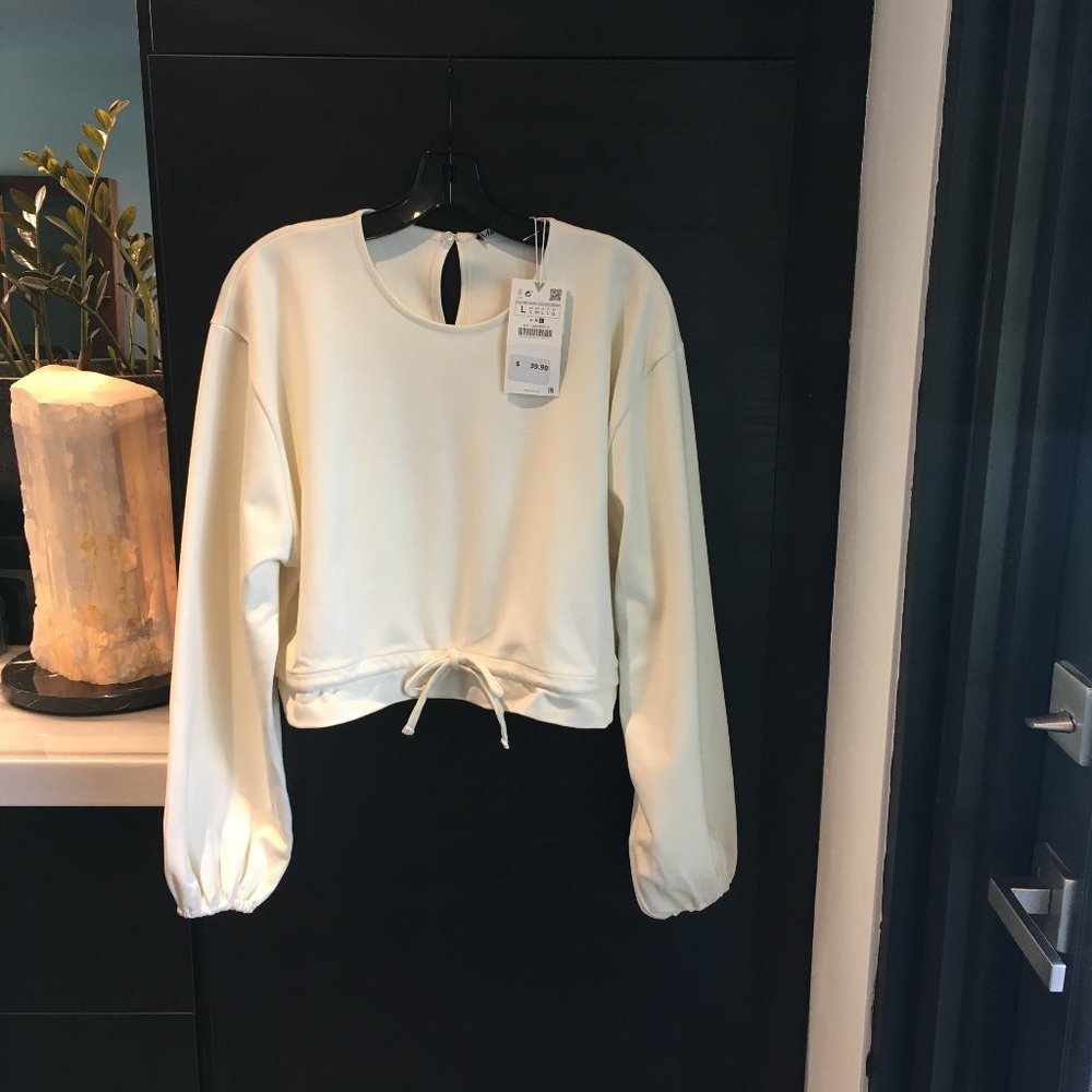 Zara (L) Cream Long Sleeve Top